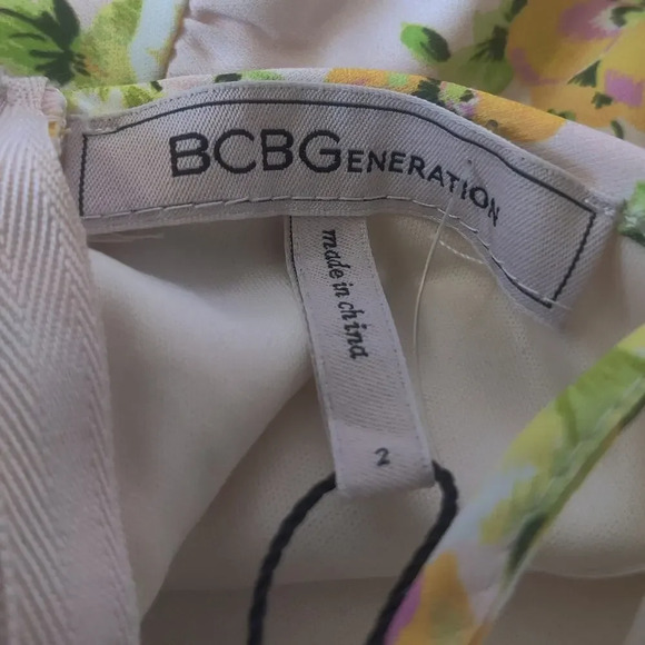 BCBG Generation Floral Ruffle Faux Wrap Sleeveless Dress Sz 2 High-low Pink - Picture 7 of 9